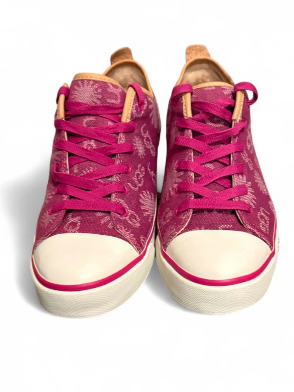 UGG Evera Denim Logo Print Sherpa Lined Sneakers in Pink Women